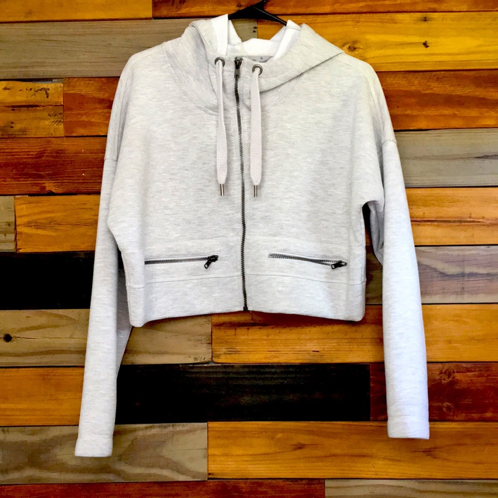 Grey Athleta Cropped Jacket Sz M
